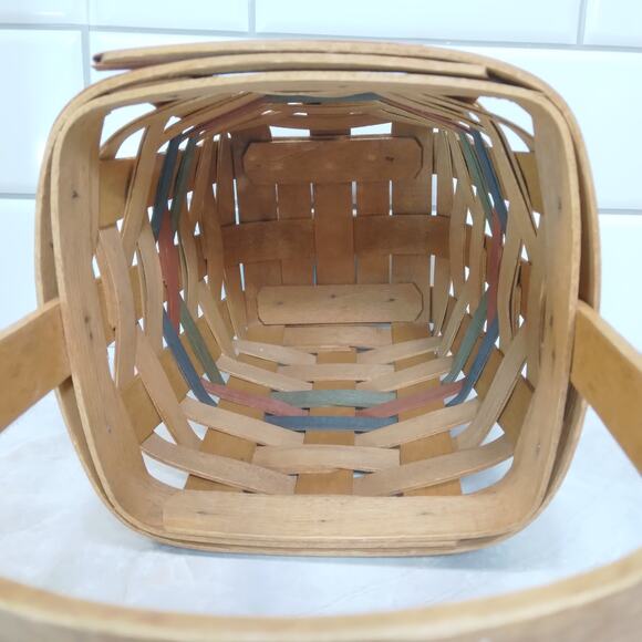 Vtg 1992 Signed Hand Woven Longaberger Basket with Handle Farmhouse Collectible - Picture 6 of 8
